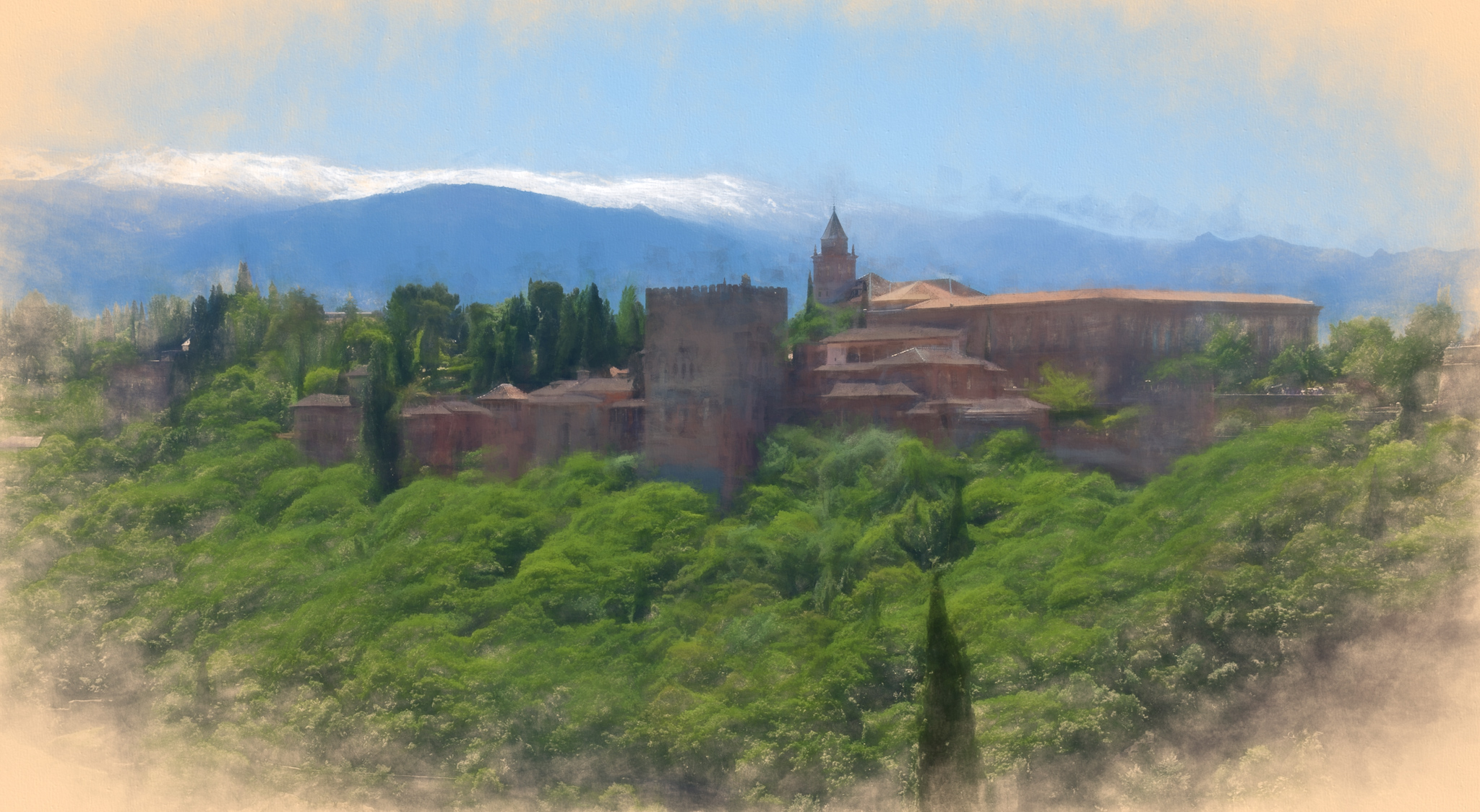 Painting-like, Alahambra, Granada, Spain